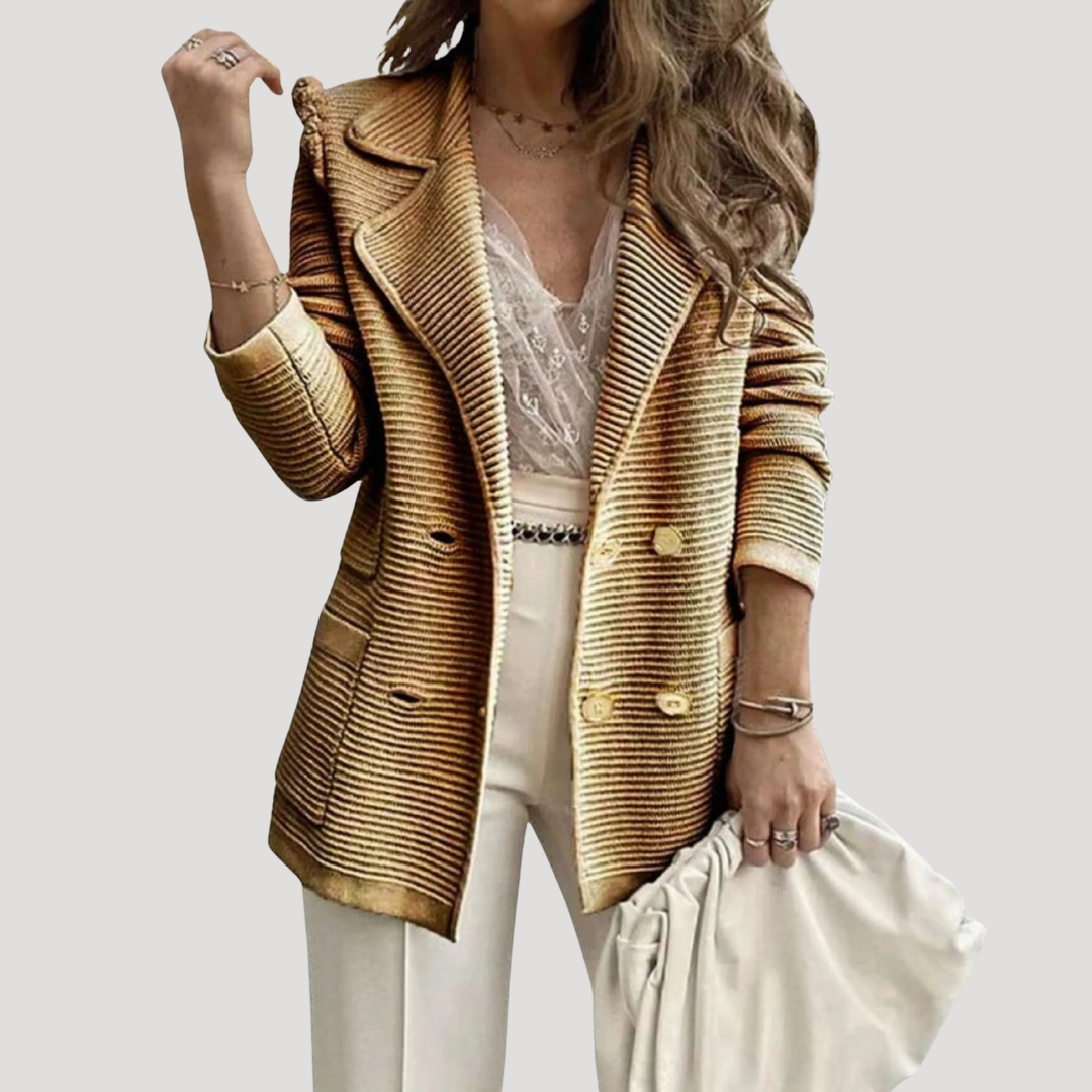 Lange blazer met ribstructuur