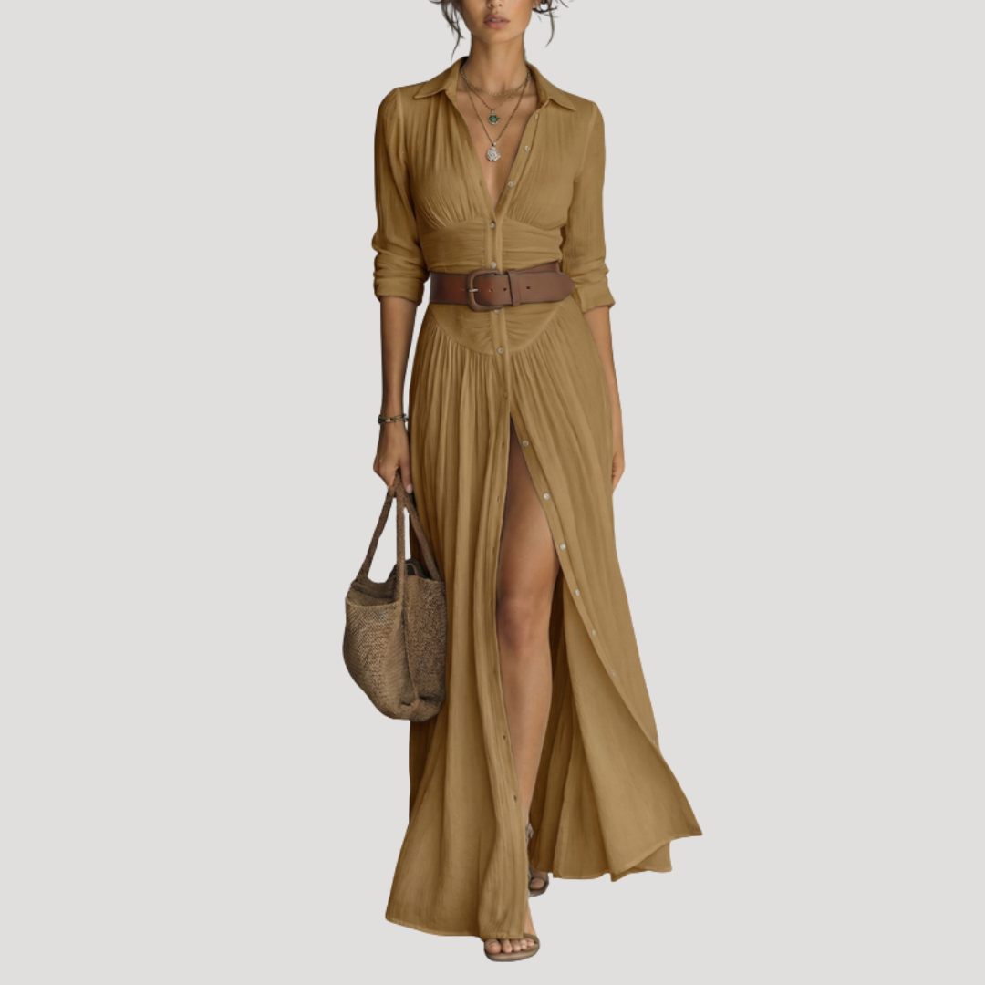 Lange blousejurk met knopen