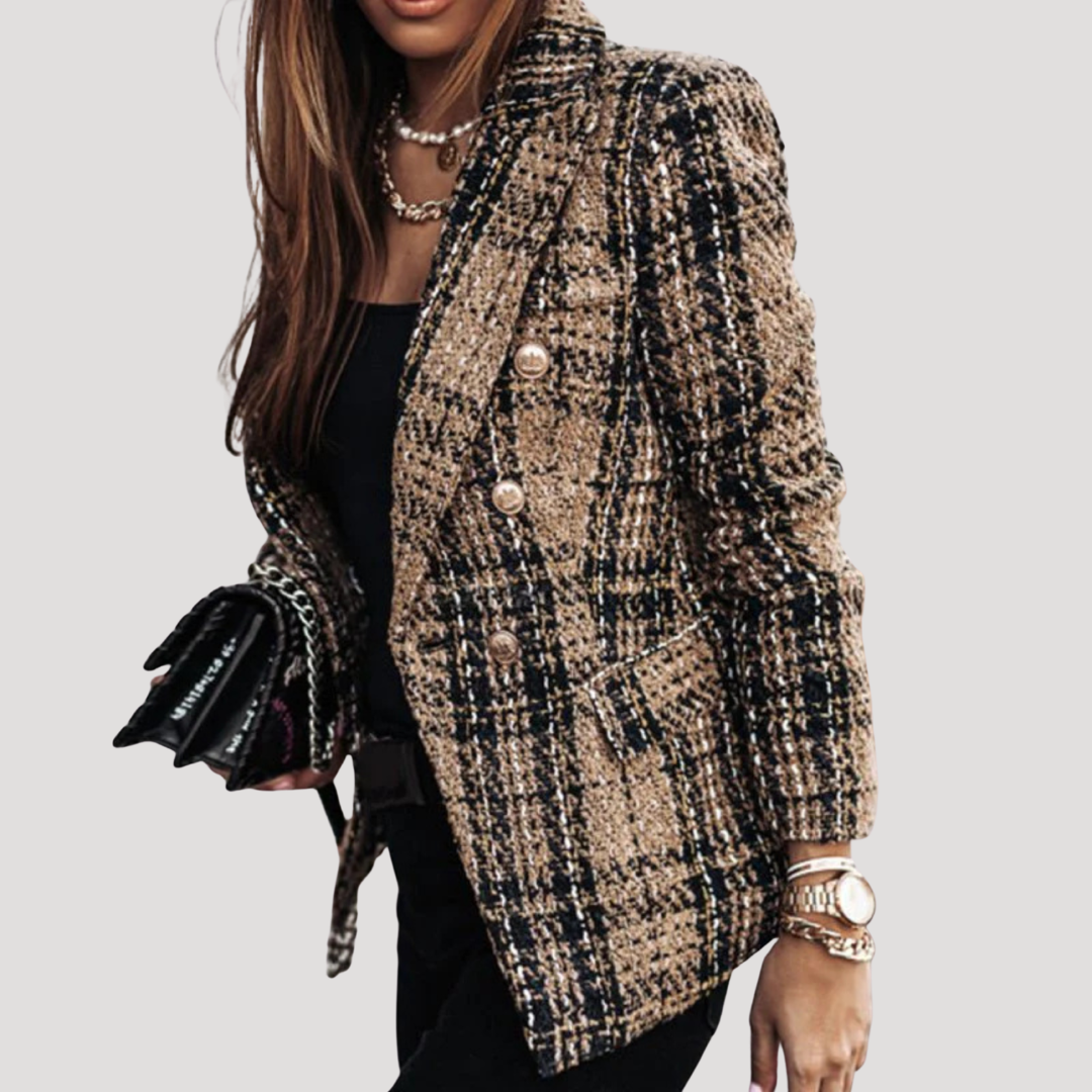 Geruite blazer met knopen