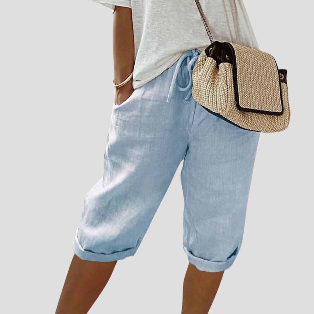 Bermuda met elastische taille en ruime pasvorm