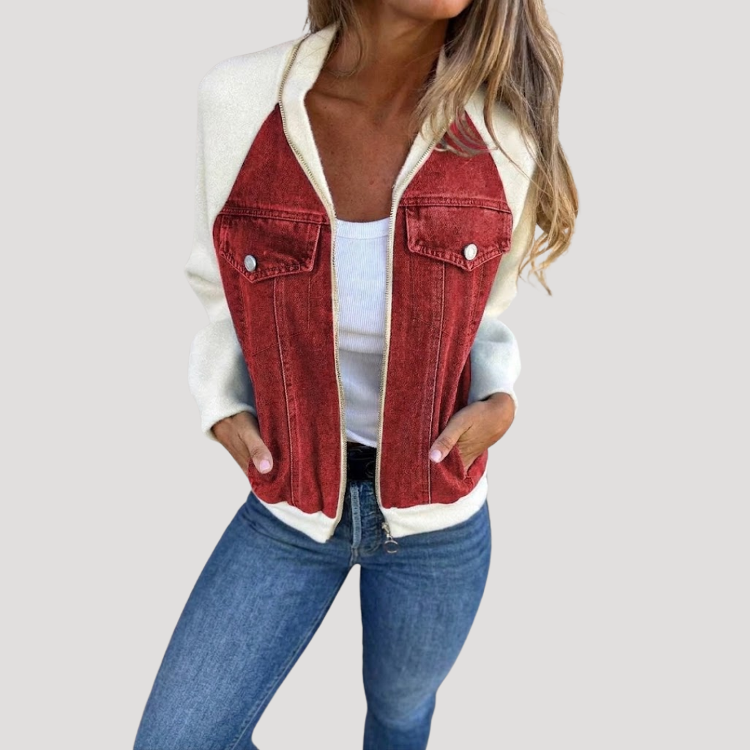 Jasje met rits in denimlook