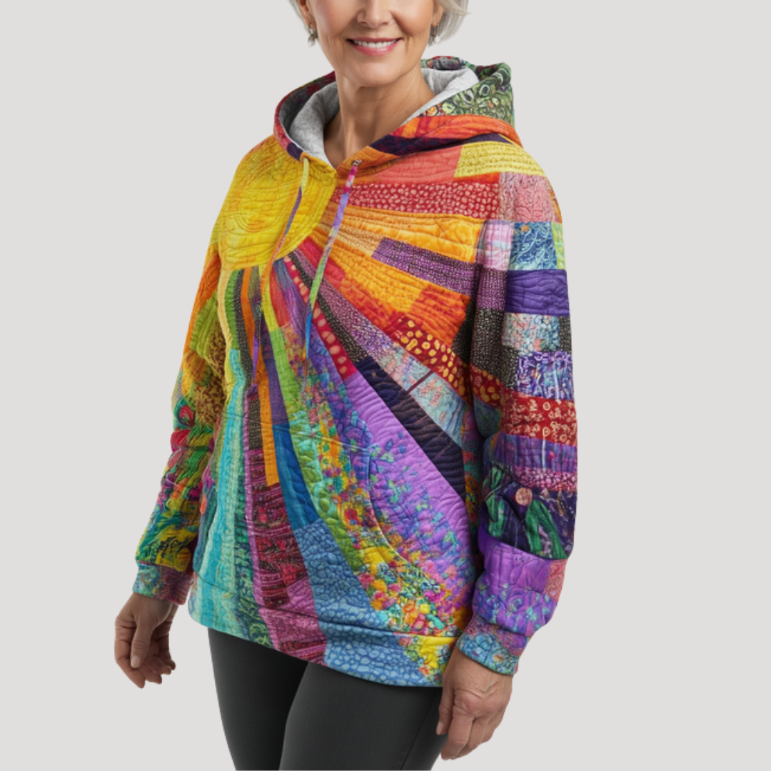 Hoodie met patchworklook