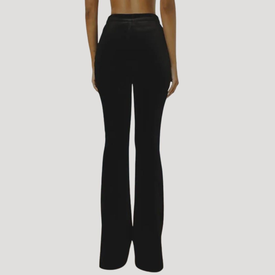 Set met slim fit blazer en wijd uitlopende broek