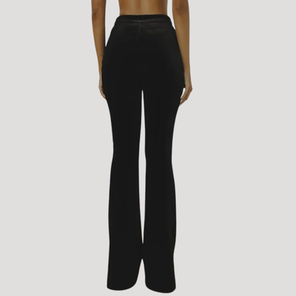 Set met slim fit blazer en wijd uitlopende broek