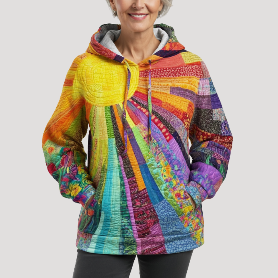 Hoodie met patchworklook