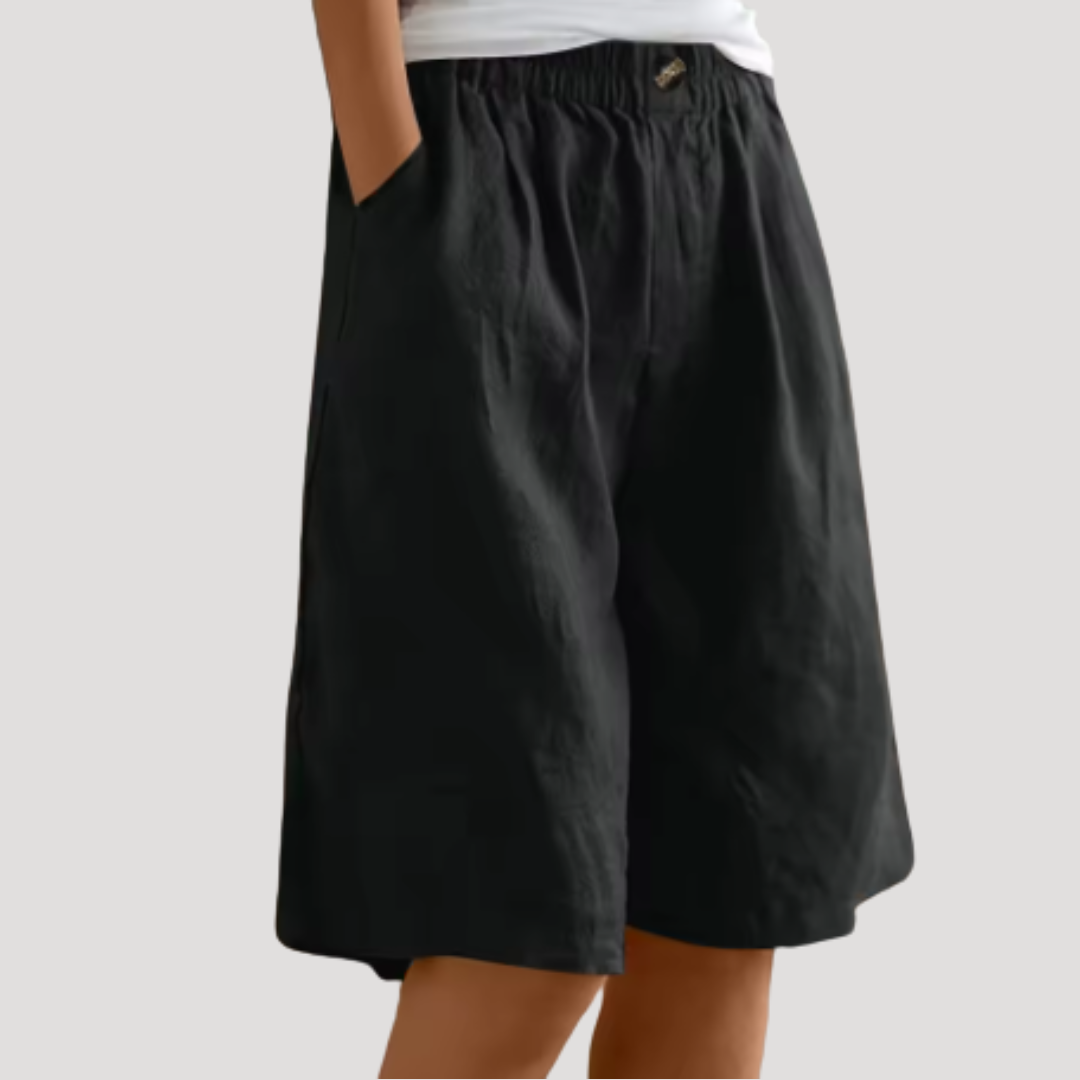 Bermuda met elastische taille en ruime pasvorm