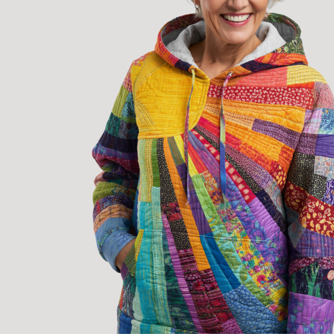 Hoodie met patchworklook