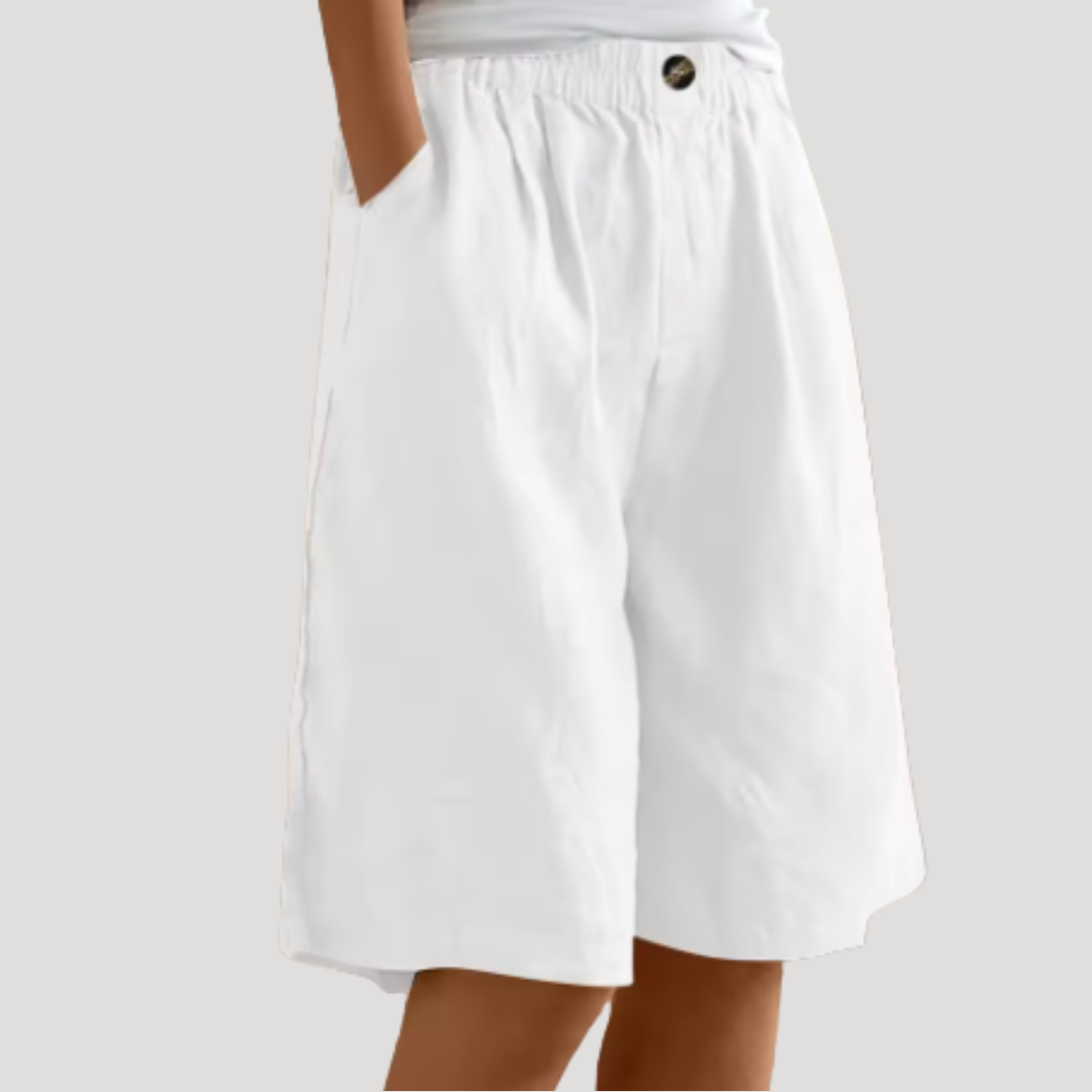 Bermuda met elastische taille en ruime pasvorm