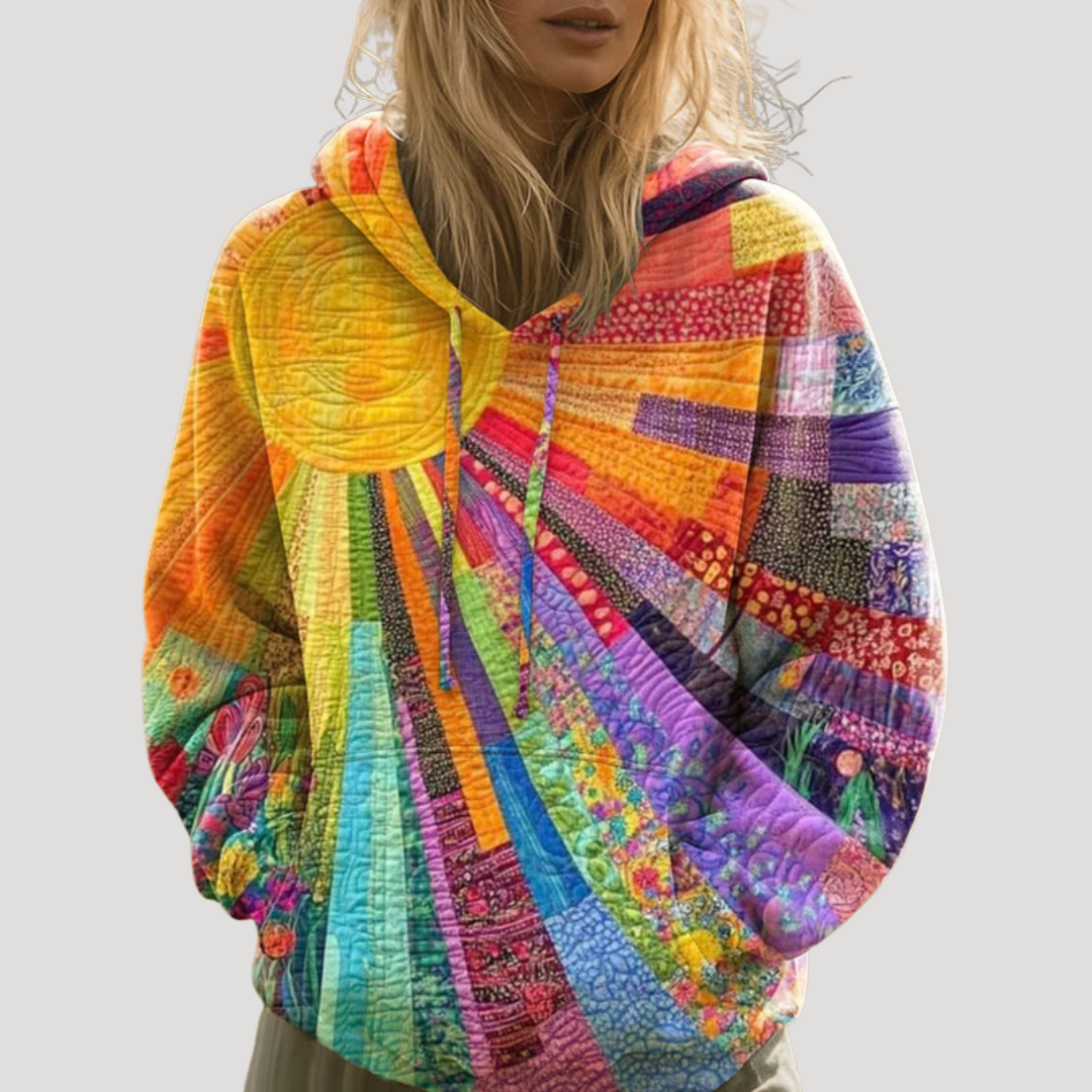 Hoodie met patchworklook