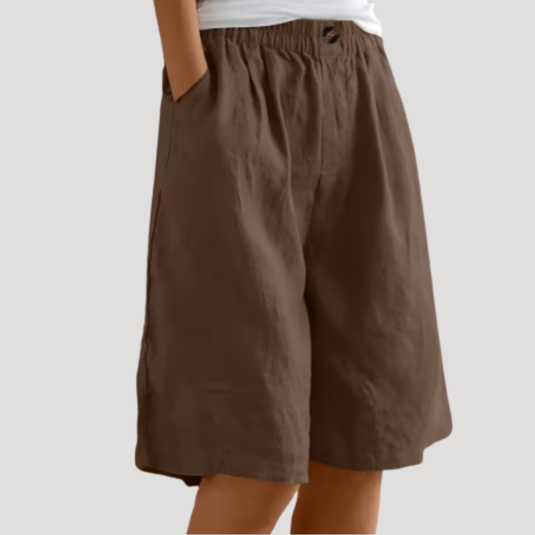 Bermuda met elastische taille en ruime pasvorm