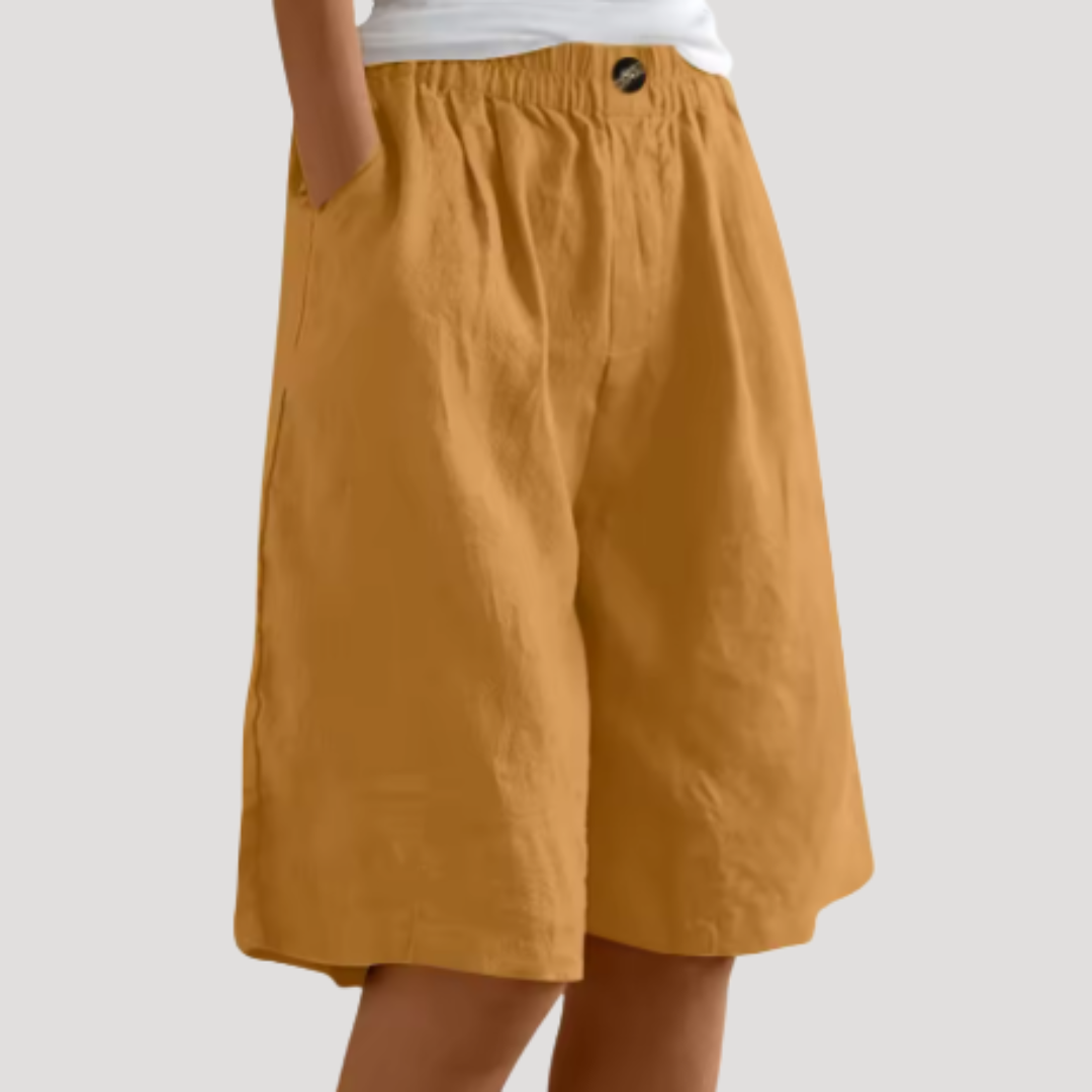 Bermuda met elastische taille en ruime pasvorm