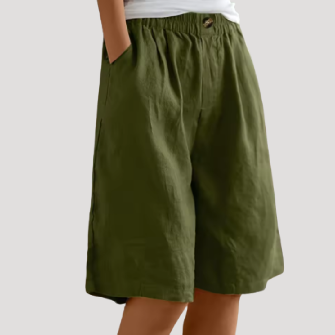Bermuda met elastische taille en ruime pasvorm