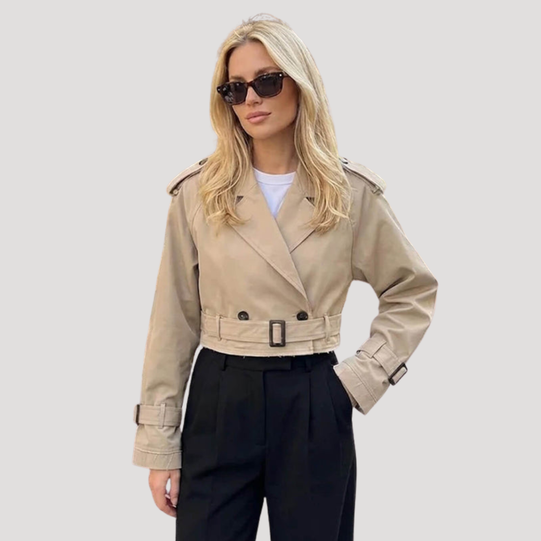 Korte trenchcoat met ceintuur