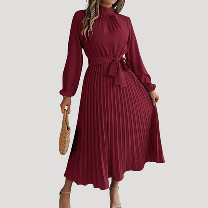 Elegante geplisseerde maxi-jurk voor feestelijke gelegenheden