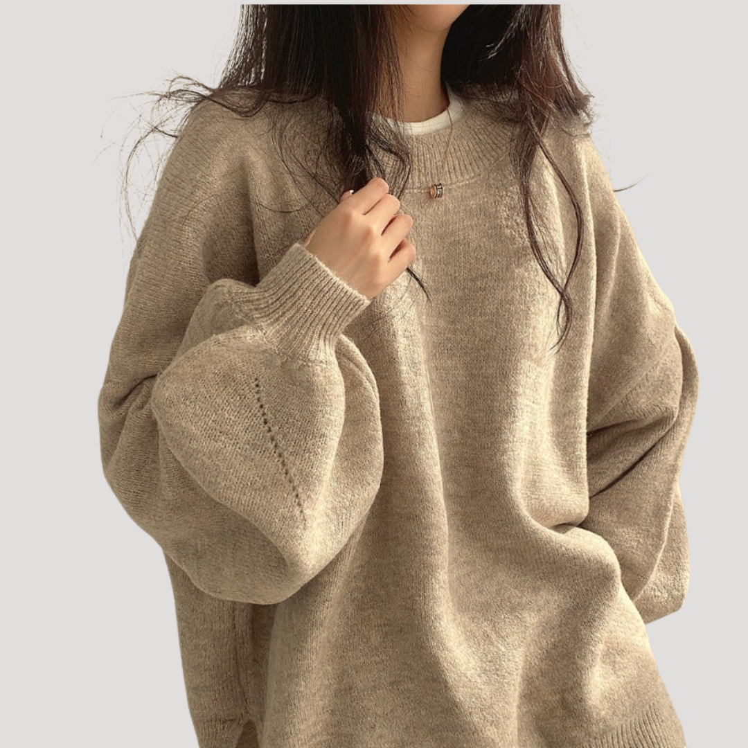 Oversized trui met ballonmouwen