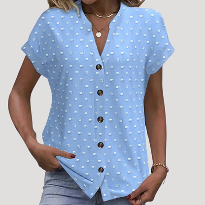 Blouse met V-hals en print