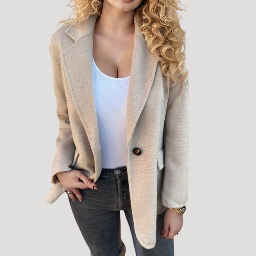 Lange blazer met enkele knoopsluiting
