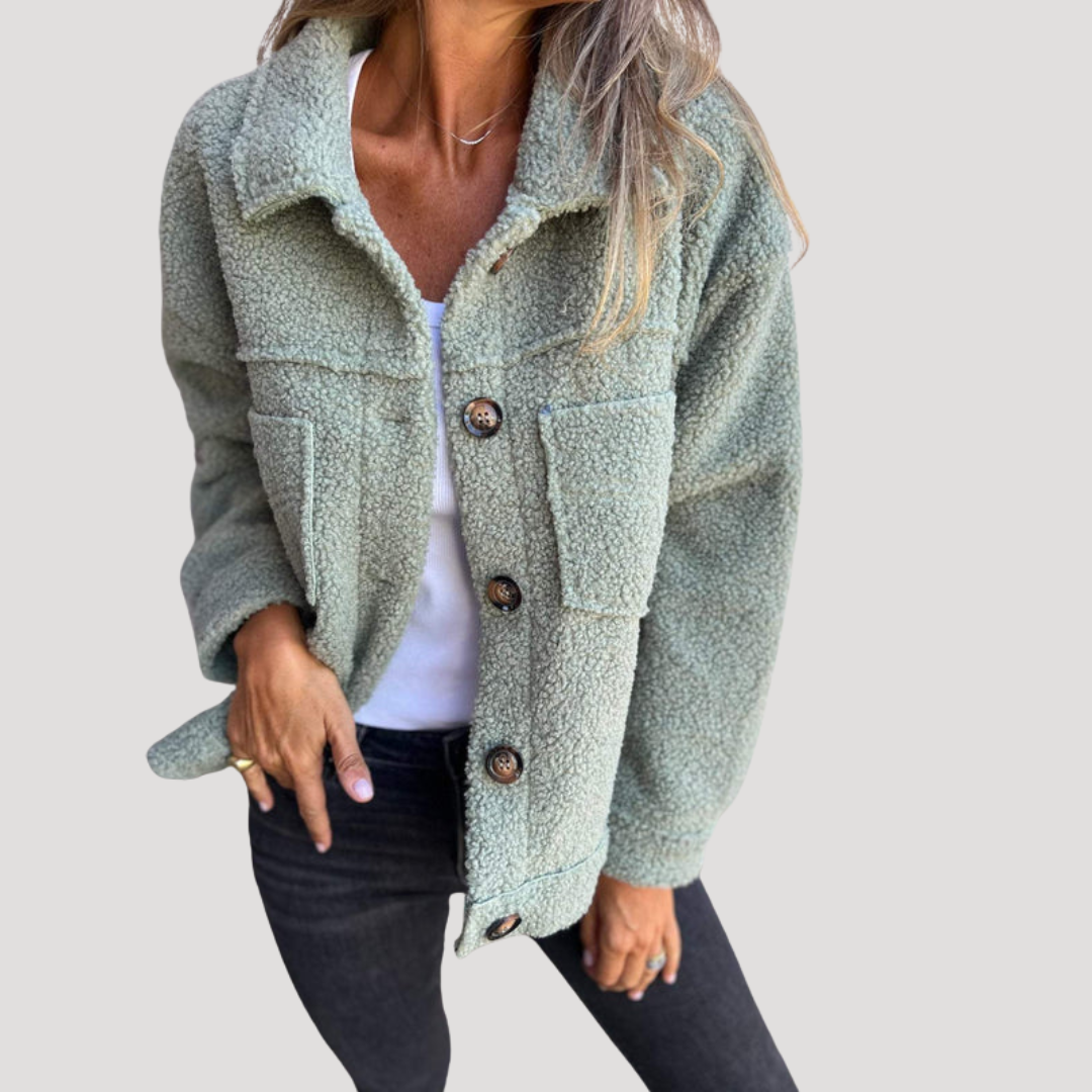 Overshirt-blouse met teddylook