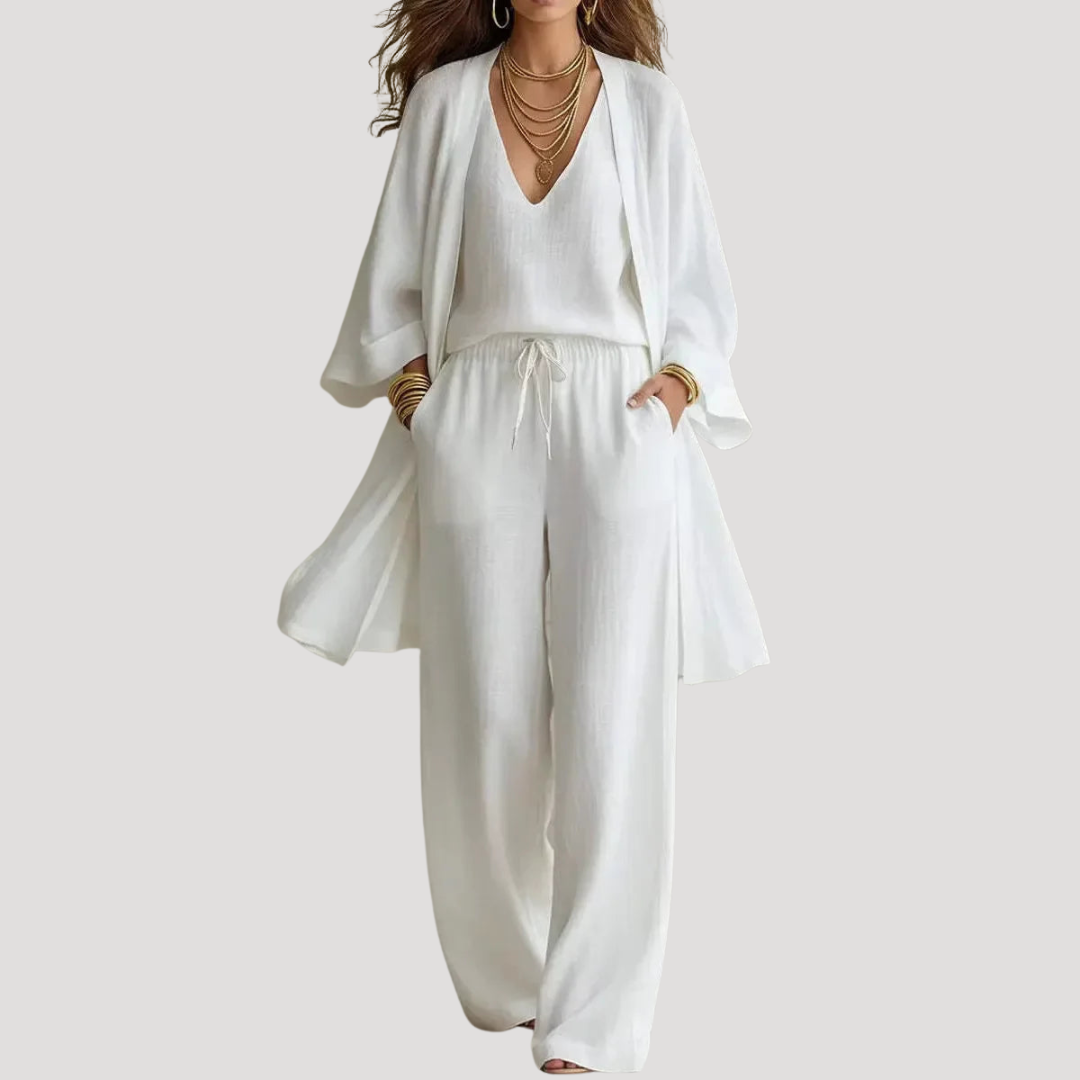Bohemien set 3-delig met blouse en wijde broek