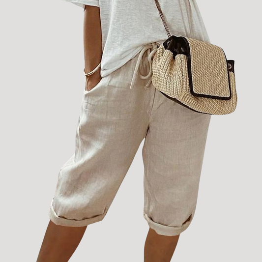 Bermuda met elastische taille en ruime pasvorm