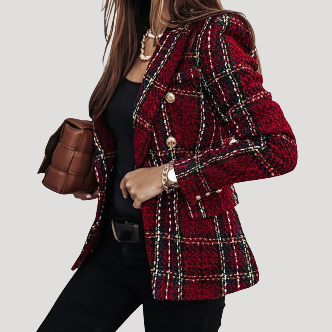 Geruite blazer met knopen