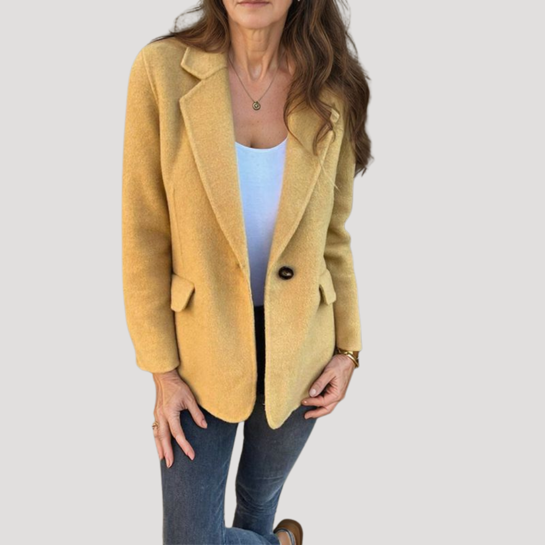 Lange blazer met enkele knoopsluiting