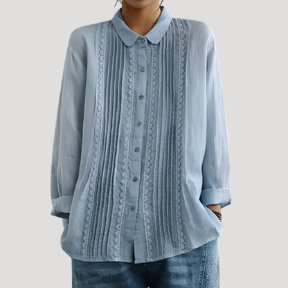 Elegante blouse met kanten inzetten