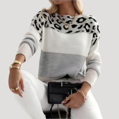 Casual trui met luipaardprint in drie kleuren