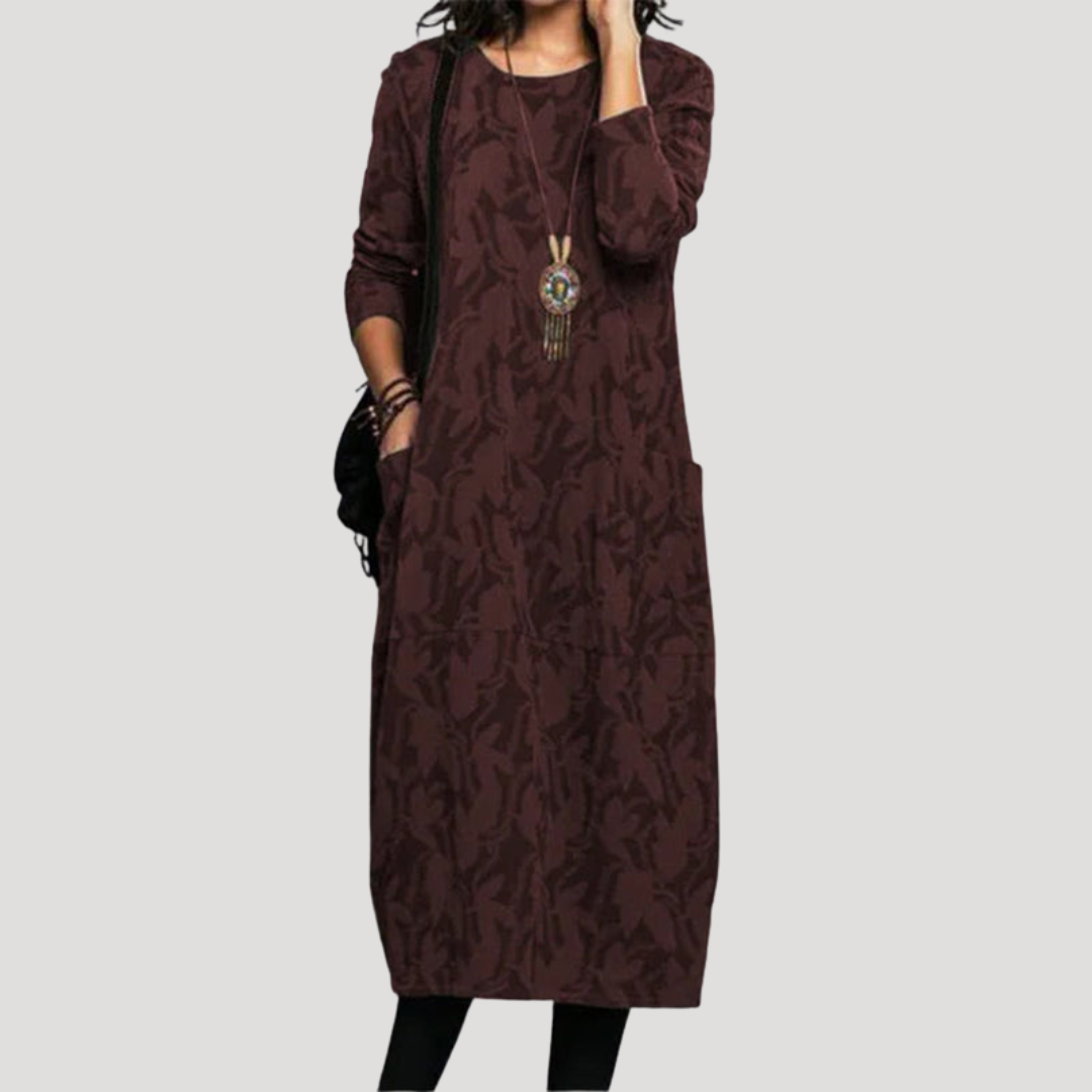 Midi-jurk met ruime pasvorm en print