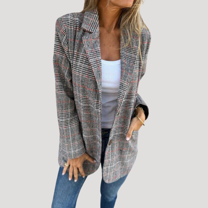 Geruite blazer met revers