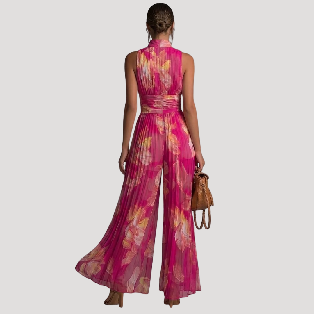 Jumpsuit met bloemenprint en rits