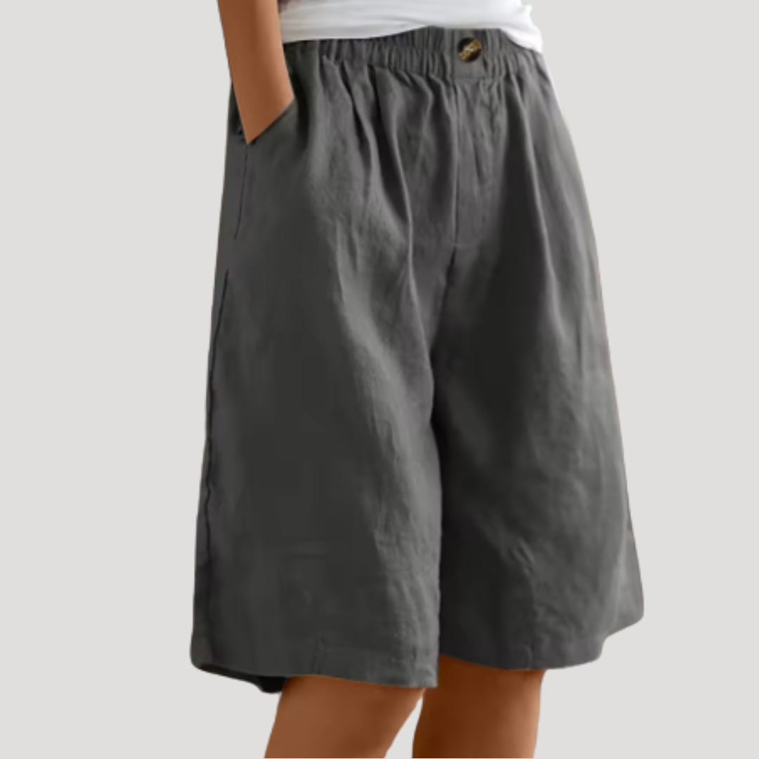 Bermuda met elastische taille en ruime pasvorm