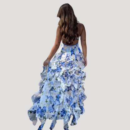 Romantische maxi-jurk met bloemenprint