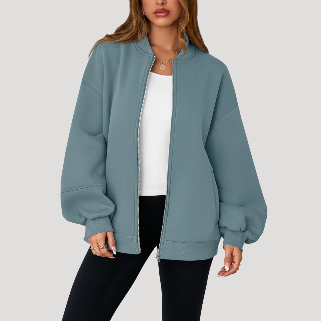 Oversized bomberjack met rits