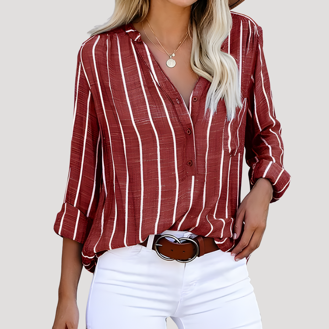 Gestreepte blouse met lange mouwen