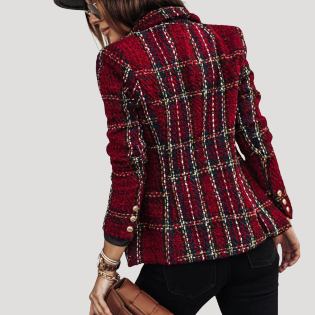 Geruite blazer met knopen