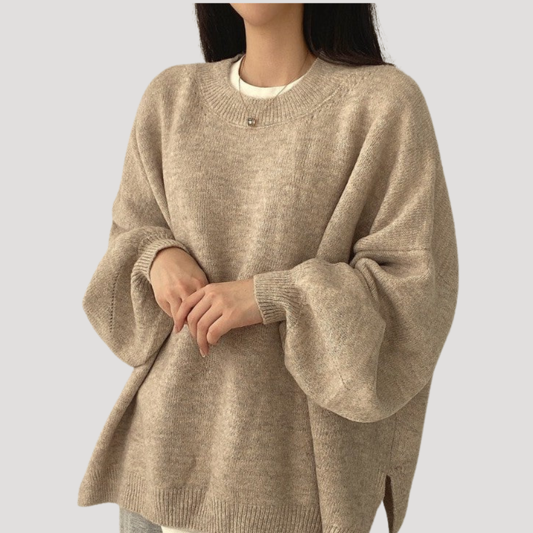 Oversized trui met ballonmouwen