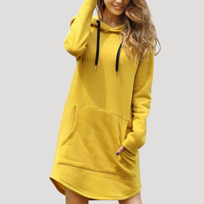 Casual mini-jurk met capuchon en kangoeroezak