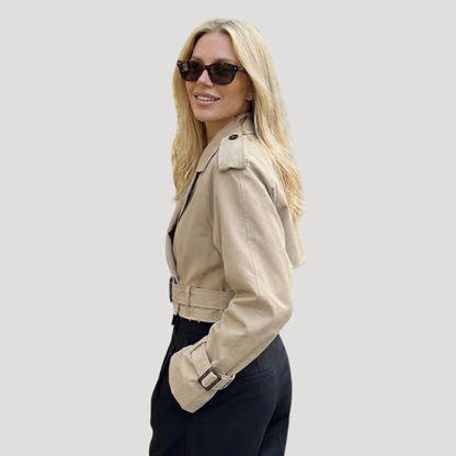 Korte trenchcoat met ceintuur