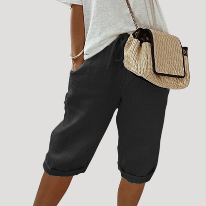 Bermuda met elastische taille en ruime pasvorm