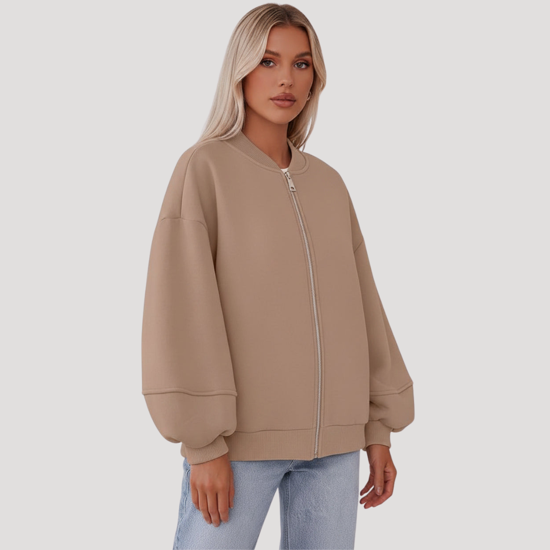 Oversized bomberjack met rits