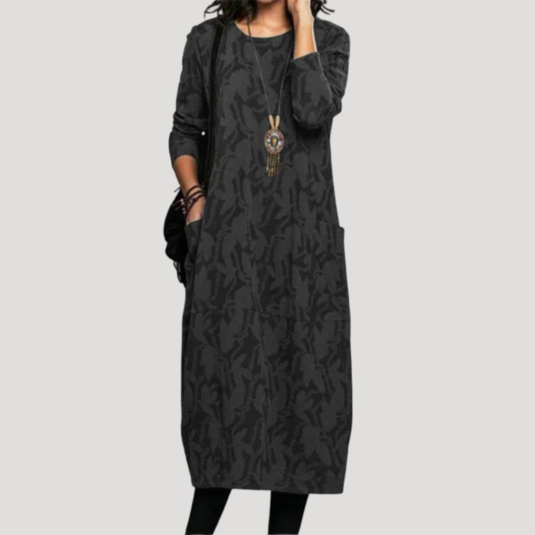 Midi-jurk met ruime pasvorm en print