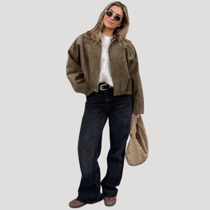 Oversized bomberjack met kraag