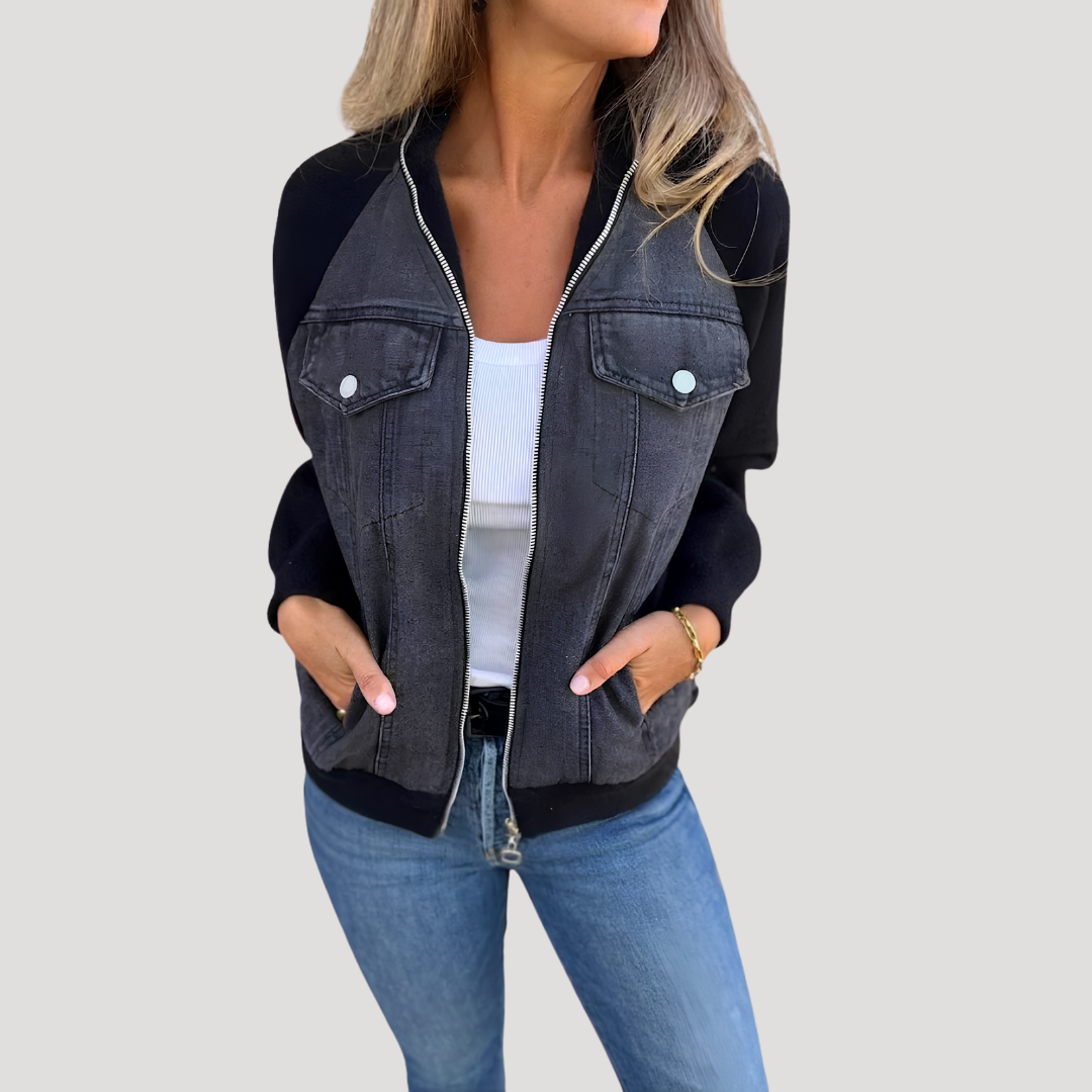 Jasje met rits in denimlook