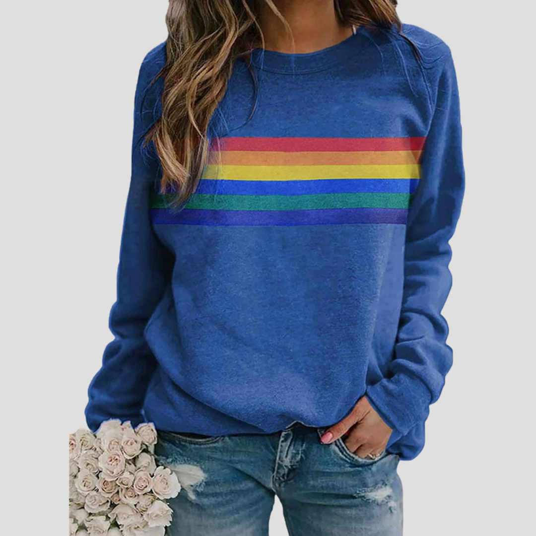 Gestreepte sweater met ronde hals
