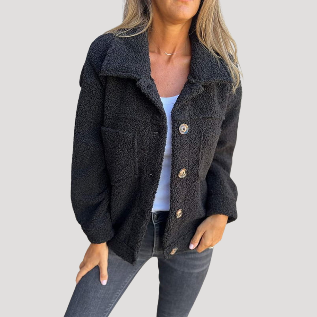 Overshirt-blouse met teddylook