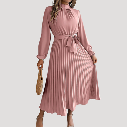 Elegante geplisseerde maxi-jurk voor feestelijke gelegenheden