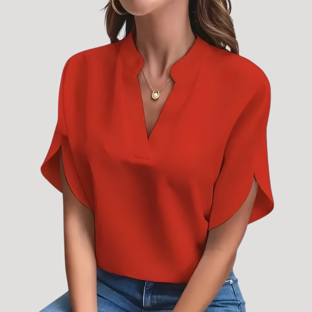 Soepel vallende blouse met V-hals