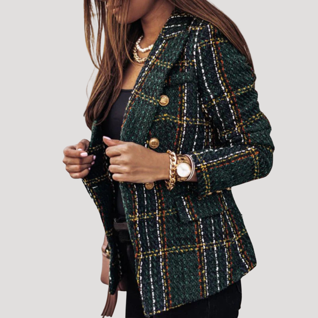 Geruite blazer met knopen