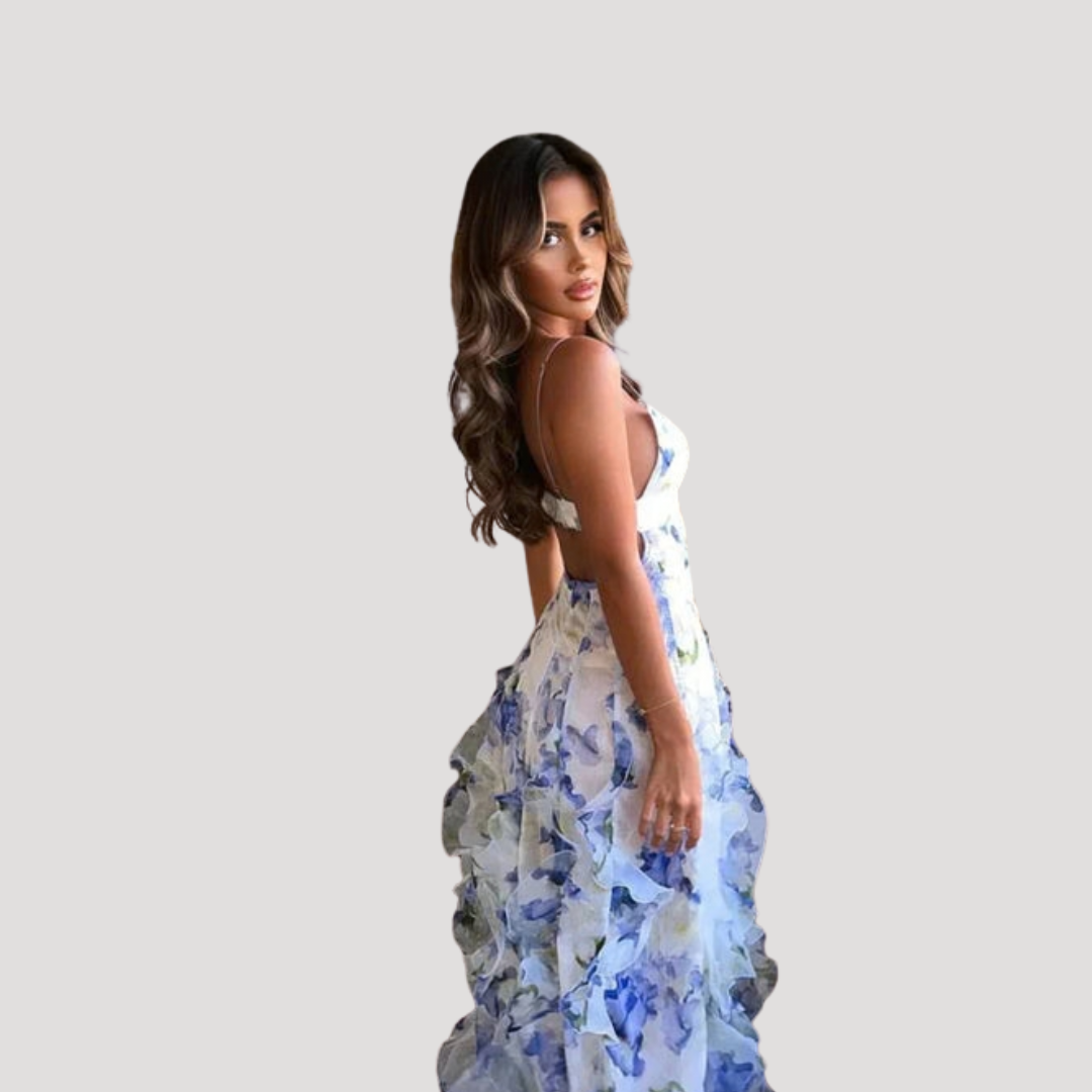 Romantische maxi-jurk met bloemenprint